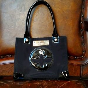 Black top handle purse